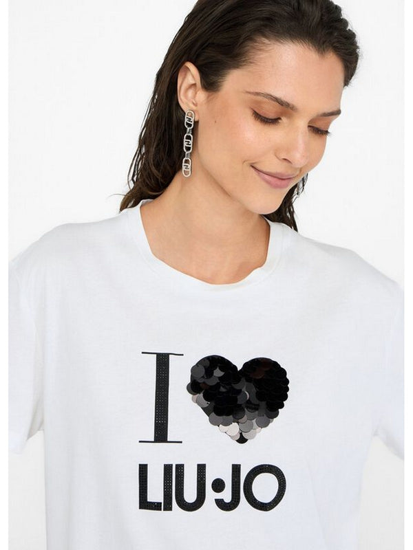 T-shirt Donna Liu Jo - T-shirt con applicazioni - Bianco