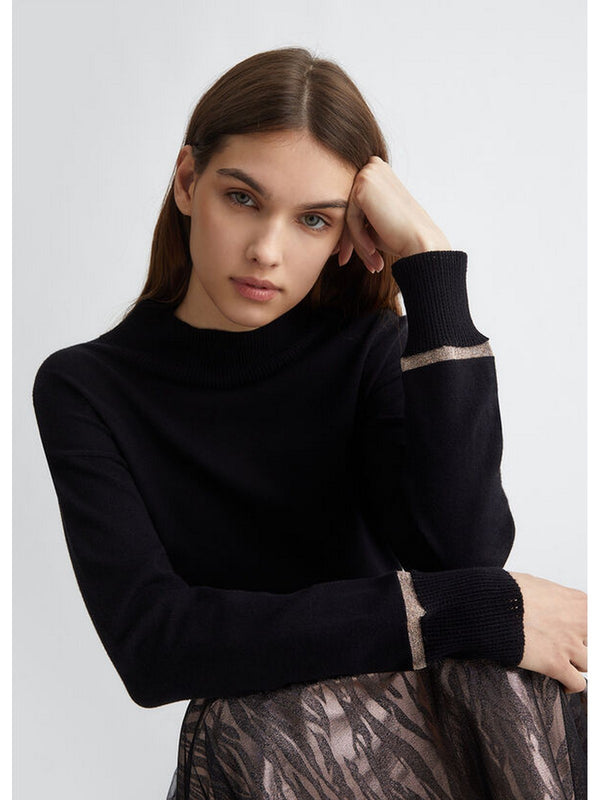 Maglie Donna Liu Jo - Dolcevita con logo - Nero