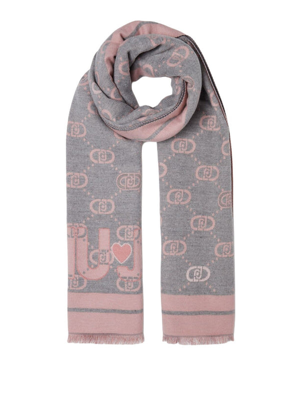 Stole Donna Liu Jo - Stola con logo jacquard - Grigio