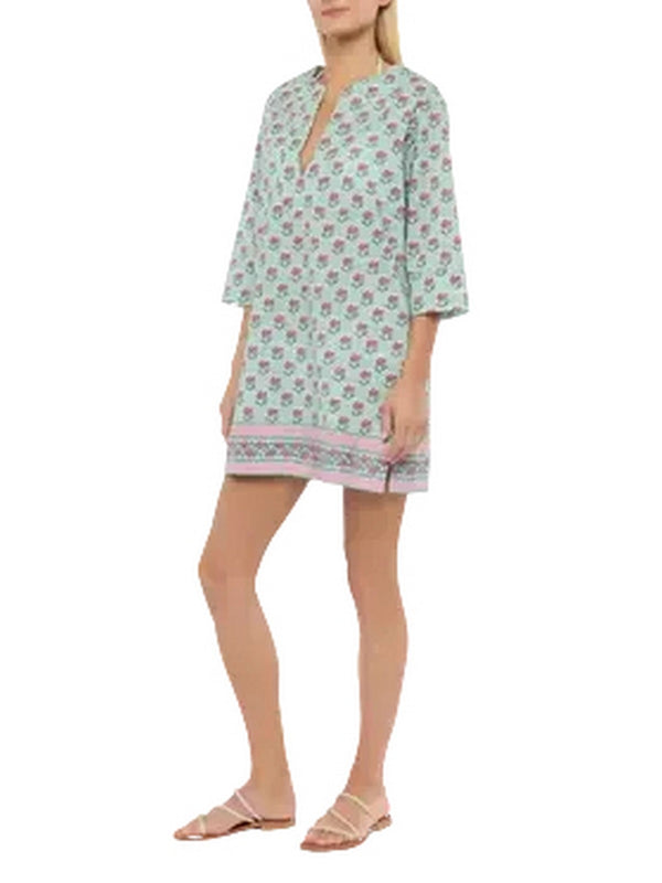 Vestiti casual Donna Mc2 Saint Barth - Abito tunica Macha in cotone con stampa floreale - Verde