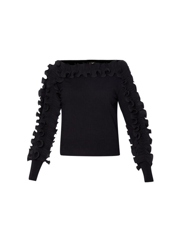 Maglie Donna Liu Jo - Maglia con rouches - Nero