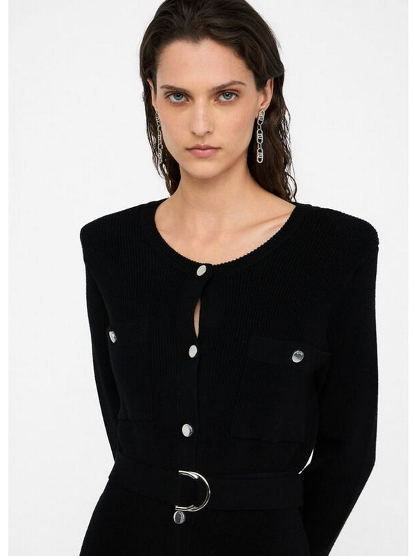Vestiti casual Donna Liu Jo - Abito in maglia con spalline imbottite - Nero