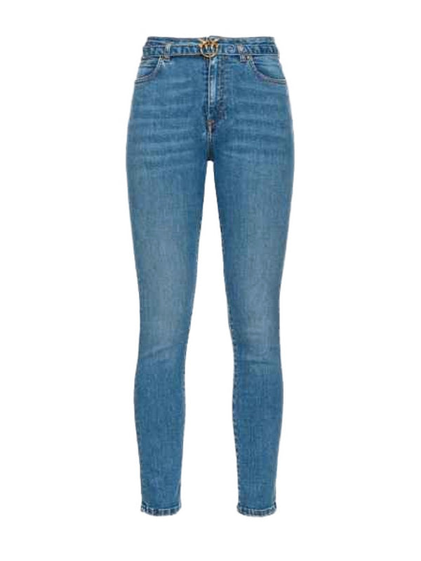 Jeans Donna Pinko - Jeans Skinny Stretch Con Cintura - Blu