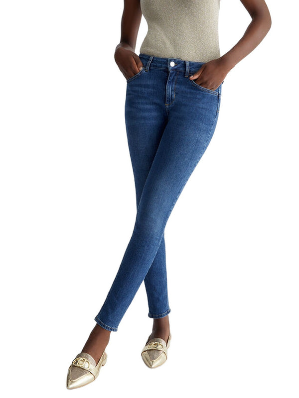 Jeans Donna Liu Jo - Jeans skinny bottom up a vita alta - Blu