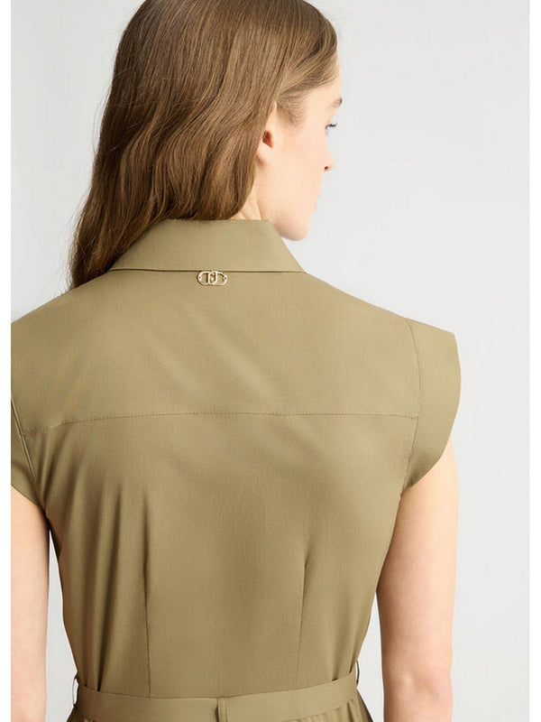 Vestiti casual Donna Liu Jo - Abito chemisier in popeline - Verde