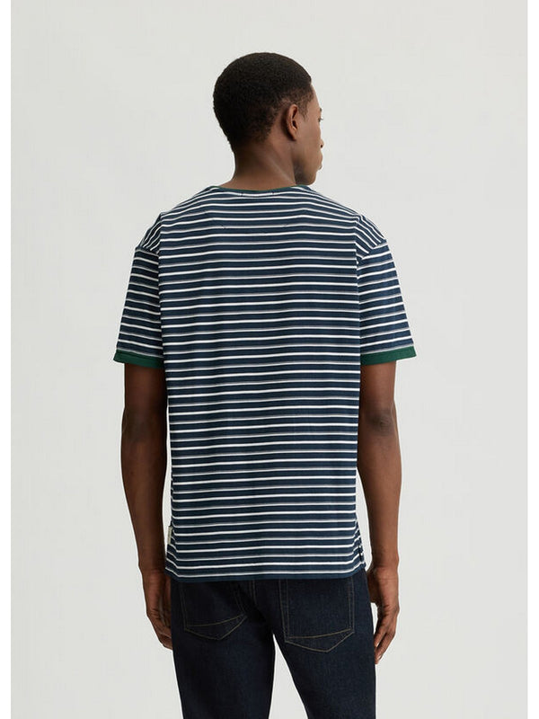 T-shirt Uomo LIU JO UOMO - T-shirt in piquet di cotone a righe - Blu