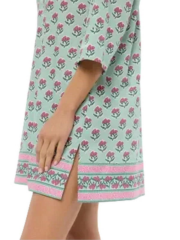 Vestiti casual Donna Mc2 Saint Barth - Abito tunica Macha in cotone con stampa floreale - Verde