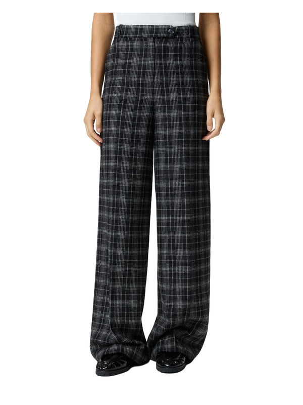 Pantaloni Donna Pinko - Pantaloni ampi a quadri - Grigio