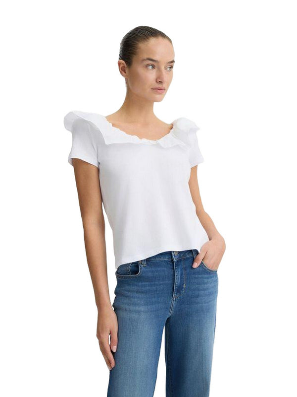 T-shirt Donna Liu Jo - T-shirt in cotone con rouches - Bianco