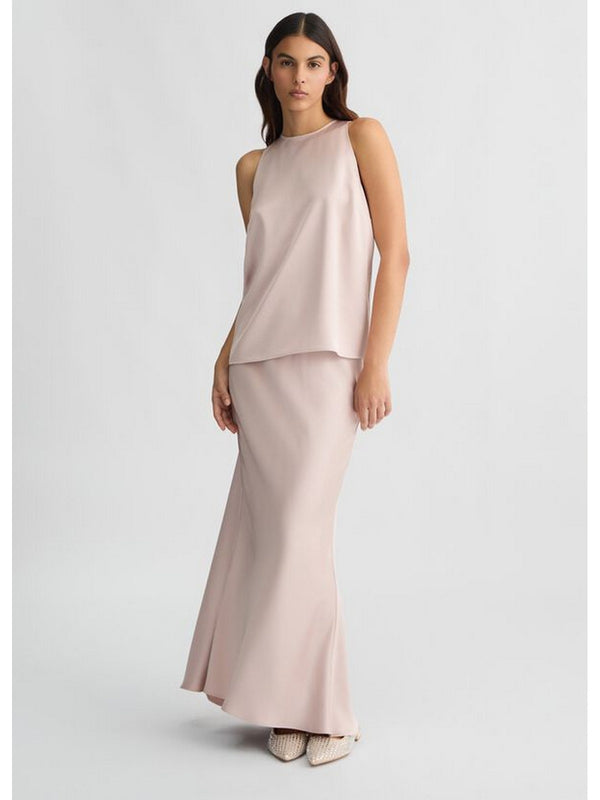 Gonne eleganti Donna Liu Jo - Gonna lunga rosa in raso - Rosa