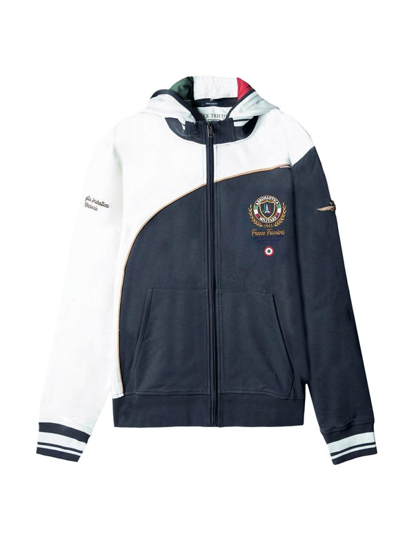 Felpe con cappuccio Uomo Aeronautica Militare - Felpa color-block cappuccio removibile - Blu