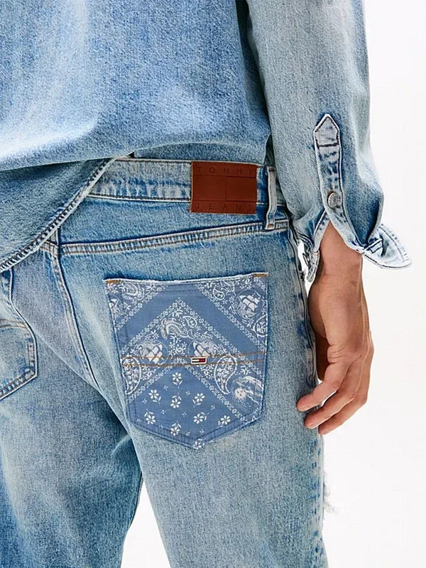 Jeans Uomo Tommy Hilfiger - Jeans Otis distressed regular fit dritti - Denim