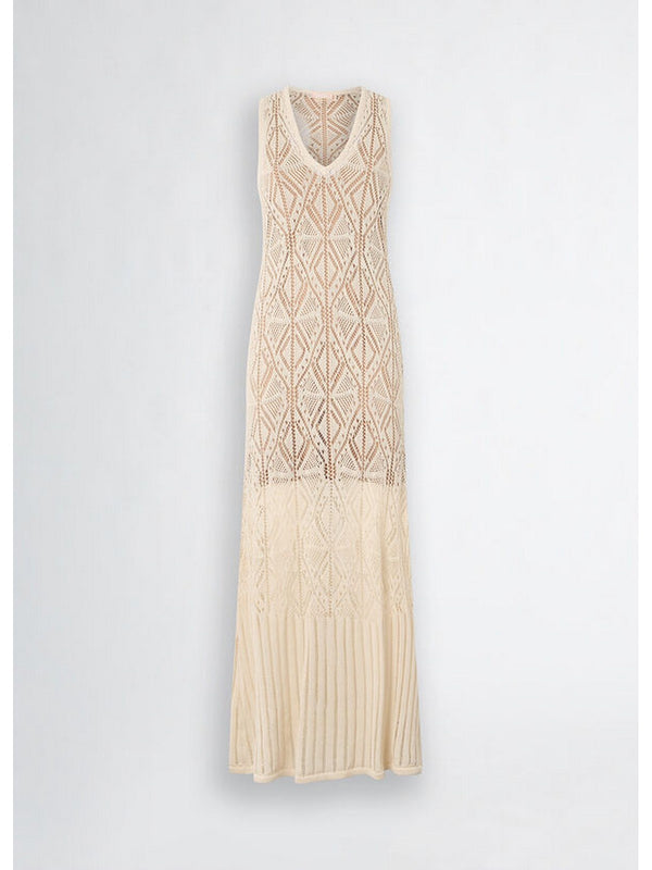 Vestiti da cocktail Donna Liu Jo - Abito in maglia crochet - Avorio