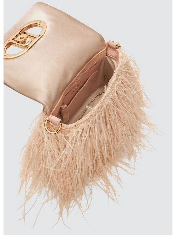 Borse a tracolla Donna Liu Jo - Borsa piccola LaPuffy con piume - Cipria