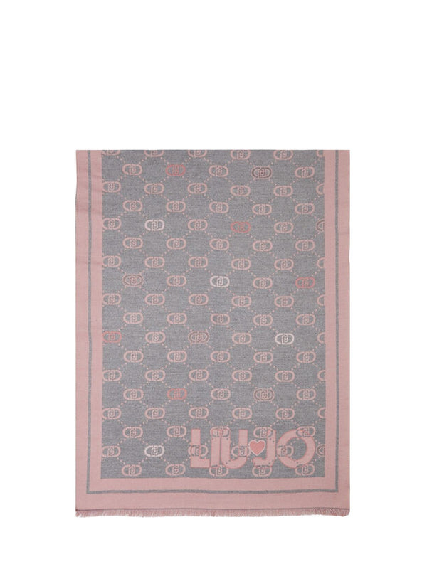 Stole Donna Liu Jo - Stola con logo jacquard - Grigio