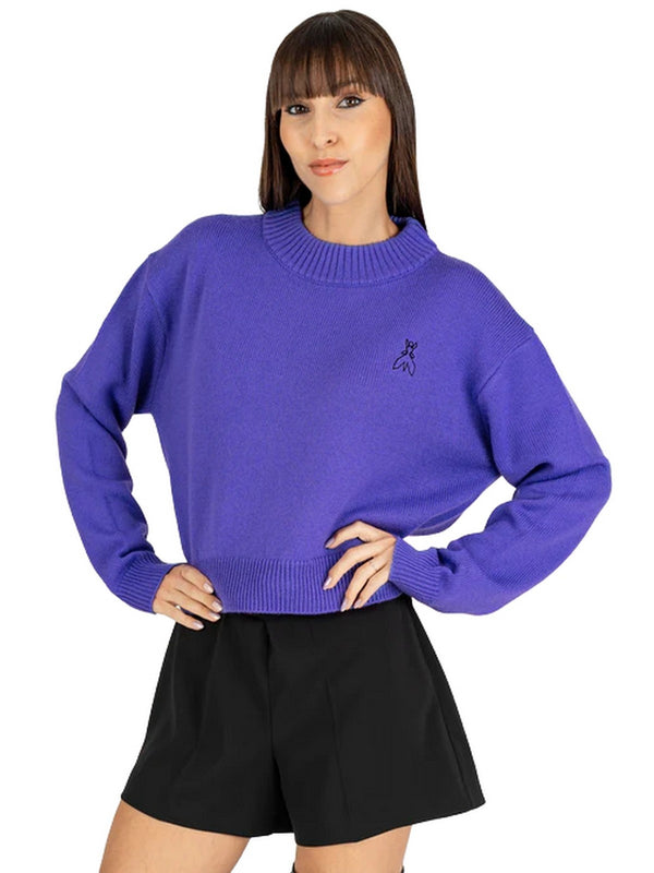 Maglie Donna Patrizia Pepe - Maglia ultra fine in lana con scollo a barca - Lilla