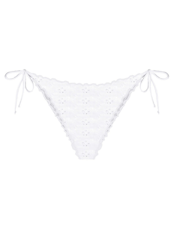 Slip, tanga e culotte Donna Mc2 Saint Barth - Slip mare Miami in Sangallo e taglio sgambato - Bianco