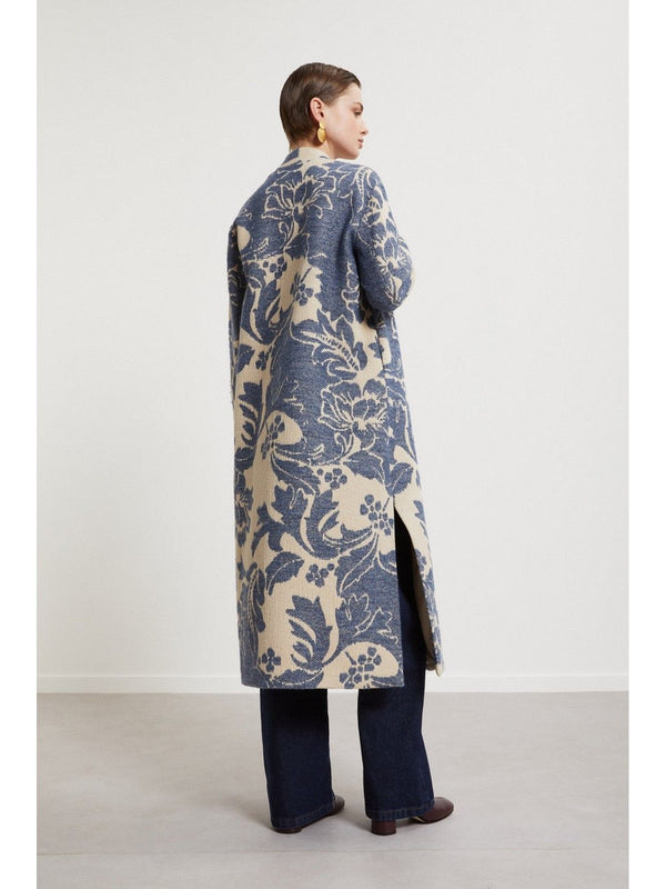 Cappotti Donna ottod'Ame - Cappotto sfoderato stampato - Azzurro