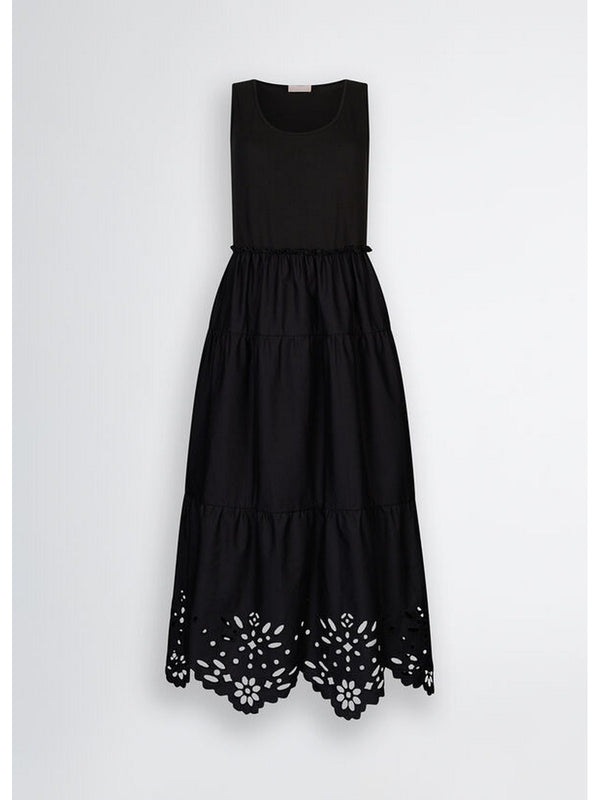 Vestiti casual Donna Liu Jo - Abito in cotone con ricami - Nero