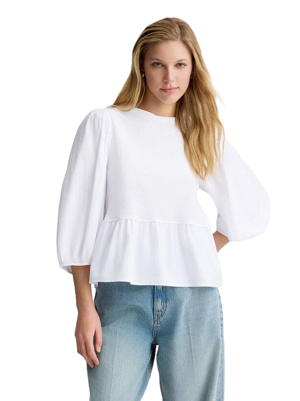 Bluse Donna Liu Jo - Blusa in popeline - Bianco