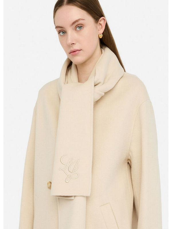 Cappotti Donna Liu Jo - Cappotto in lana con sciarpa - Panna
