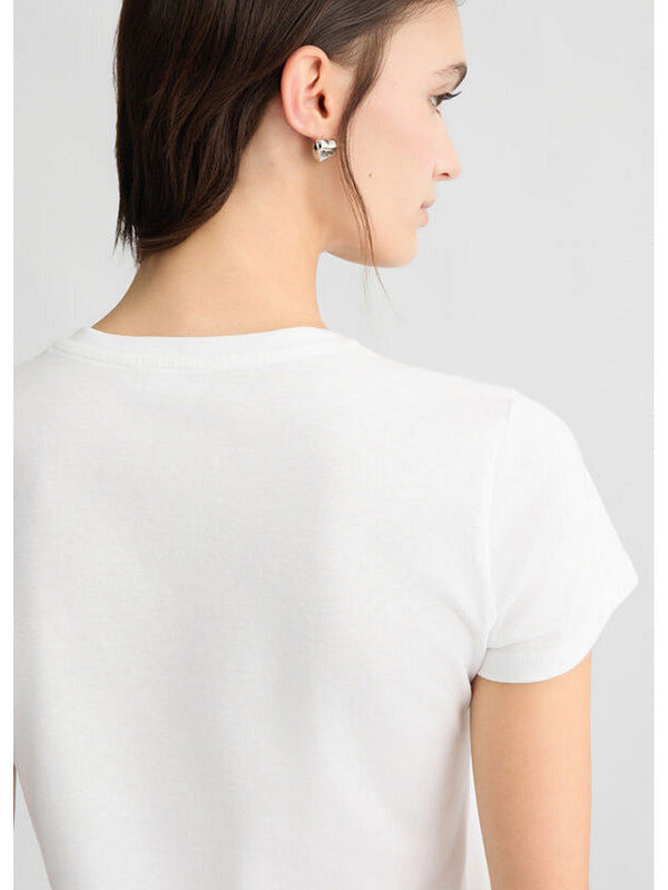 T-shirt Donna Liu Jo - T-shirt con stampa e strass - Bianco