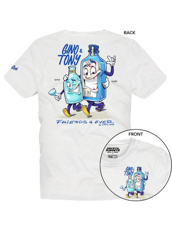 T-shirt Uomo Mc2 Saint Barth - T-Shirt Cpt Gino Tony 01N - Bianco