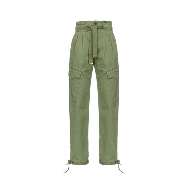 Pantaloni Donna Pinko - Pantaloni Cargo In Raso Stretch - Verde militare