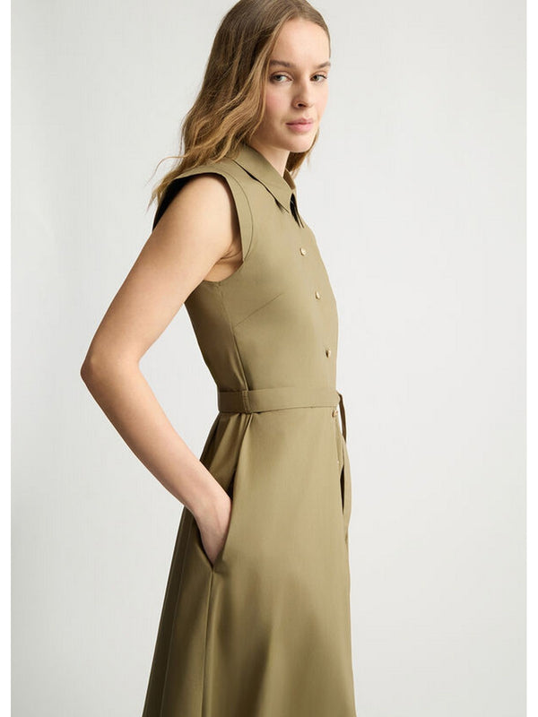 Vestiti casual Donna Liu Jo - Abito chemisier in popeline - Verde