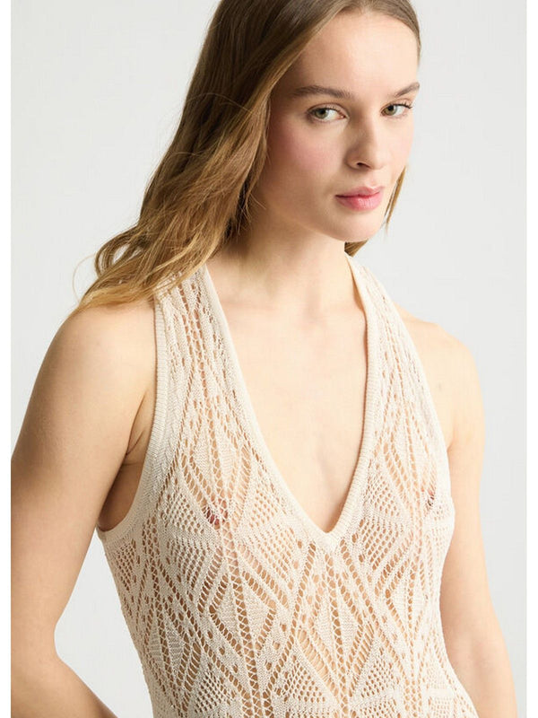 Vestiti da cocktail Donna Liu Jo - Abito in maglia crochet - Avorio