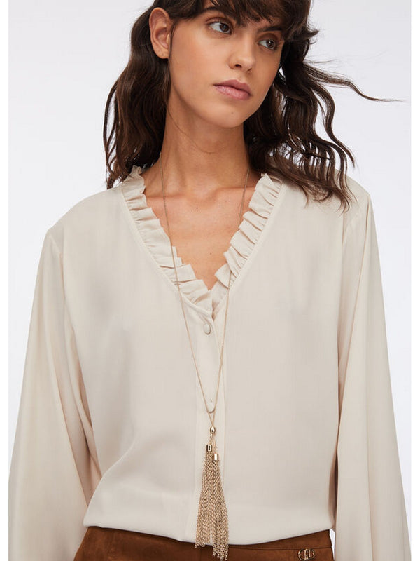 Camicie Donna Liu Jo - Camicia Liu Jo Better con collana - Avorio