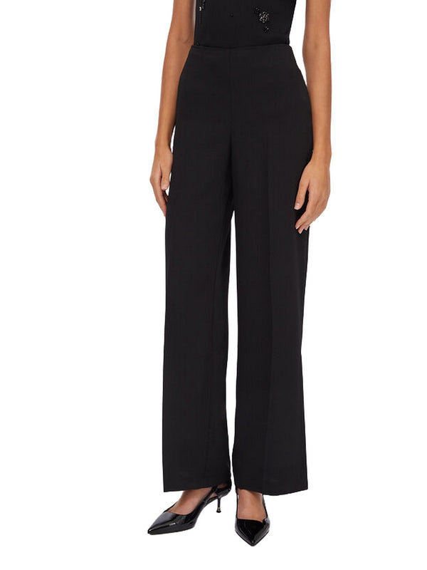 Pantaloni Donna Liu Jo - Pantaloni a palazzo in envers satin - Nero