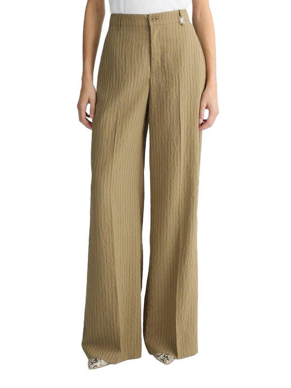 Pantaloni Donna Liu Jo - Pantaloni flare a righe - Verde