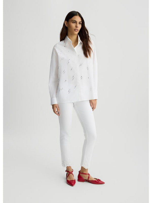 Pantaloni Donna Liu Jo - Pantaloni skinny con ricami - Bianco