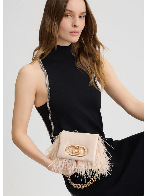 Borse a tracolla Donna Liu Jo - Borsa piccola LaPuffy con piume - Cipria