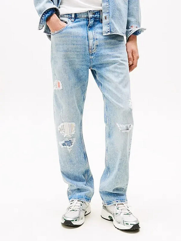 Jeans Uomo Tommy Hilfiger - Jeans Otis distressed regular fit dritti - Denim