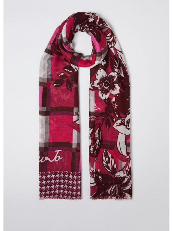 Stole Donna Liu Jo - Stola check floreale - Fucsia