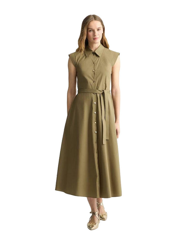 Vestiti casual Donna Liu Jo - Abito chemisier in popeline - Verde
