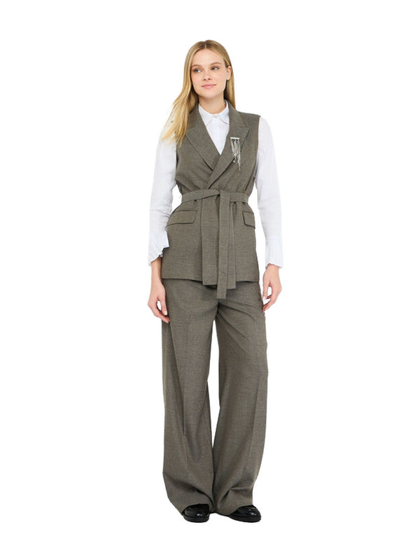 Gilet Donna Liu Jo - Gilet chevron con cintura - Verde